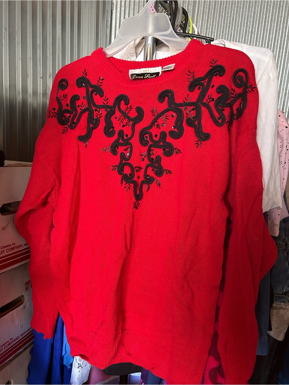 vintage Dana Scott red sweater